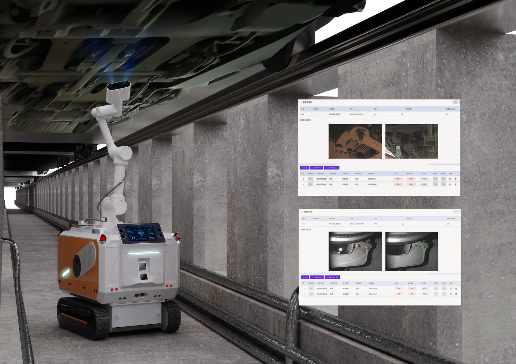 Intelligent rail transit bottom inspection robot-3